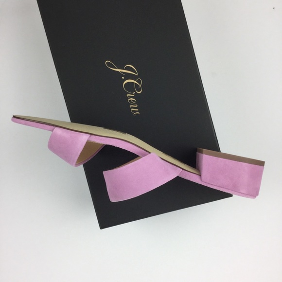 J. Crew NEW Lilac Suede Double Strap Slide Sandals - Picture 4 of 8